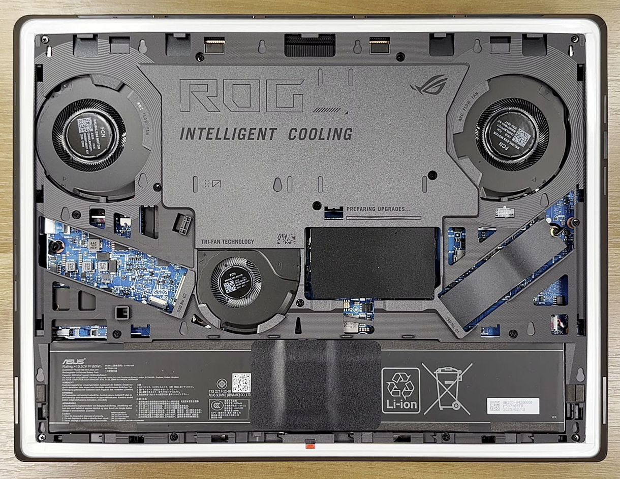 Internal Photo of Asus ROG Strix Scar 16 G635LR, G615, G635, 2025 per-key RGB backlit US keyboard (ASUS G615)